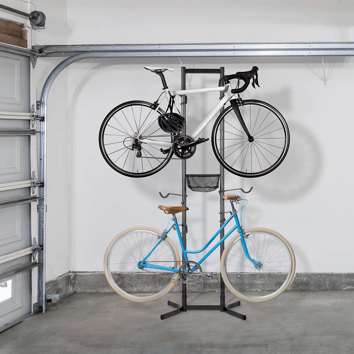 Four Bike Free-Standing Rack with Basket - Image 7