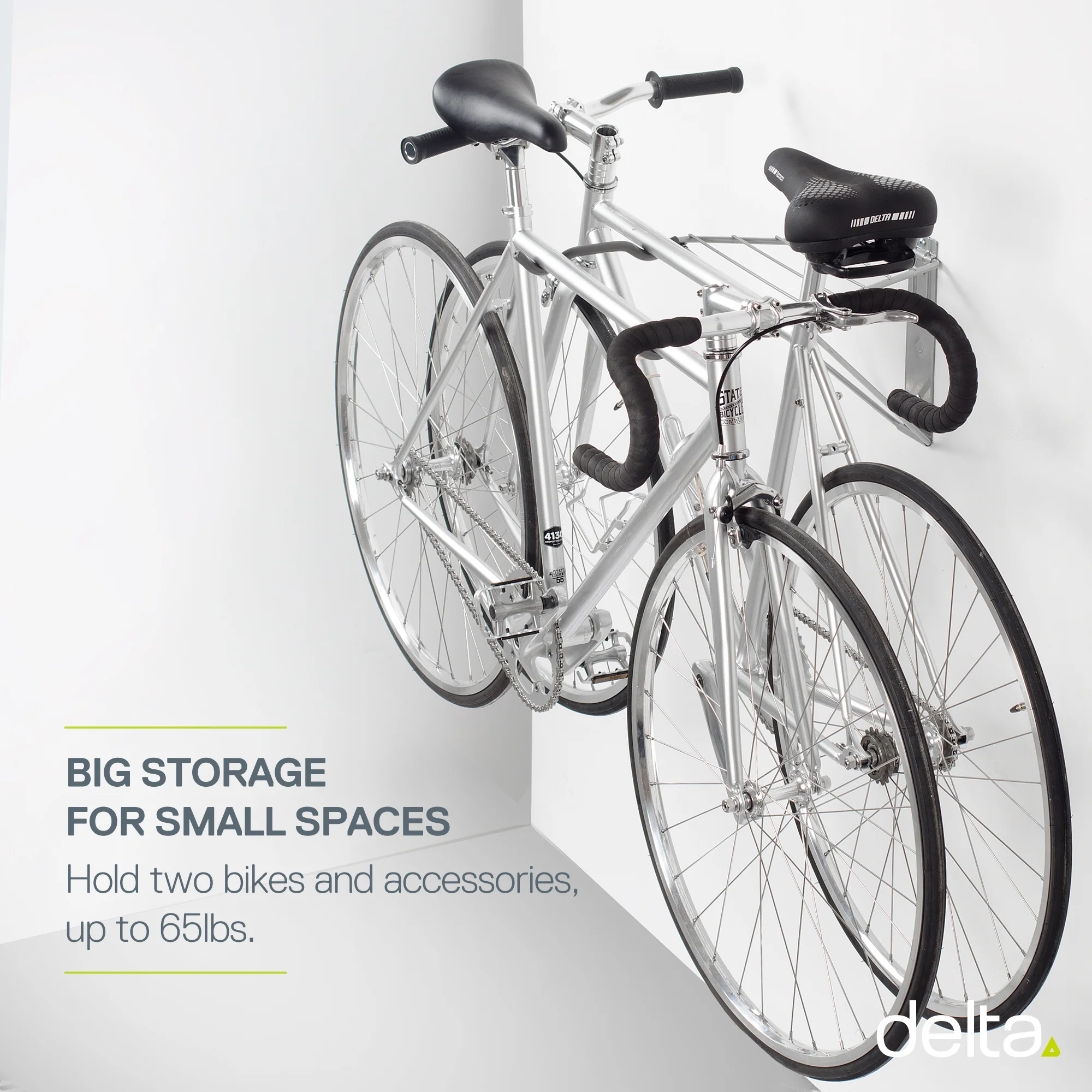 Two Bike Wall Mount Rack with Shelf - Image 8